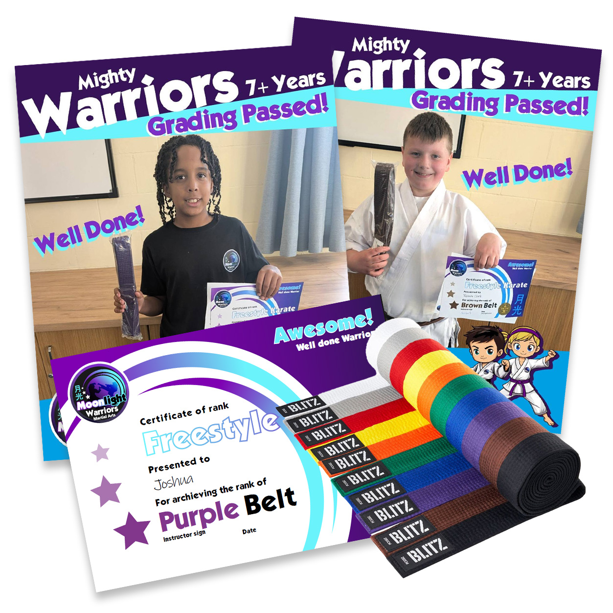 Grading belts, certificates