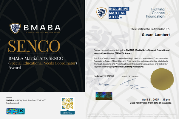 BMABA SENCO Certificate Download